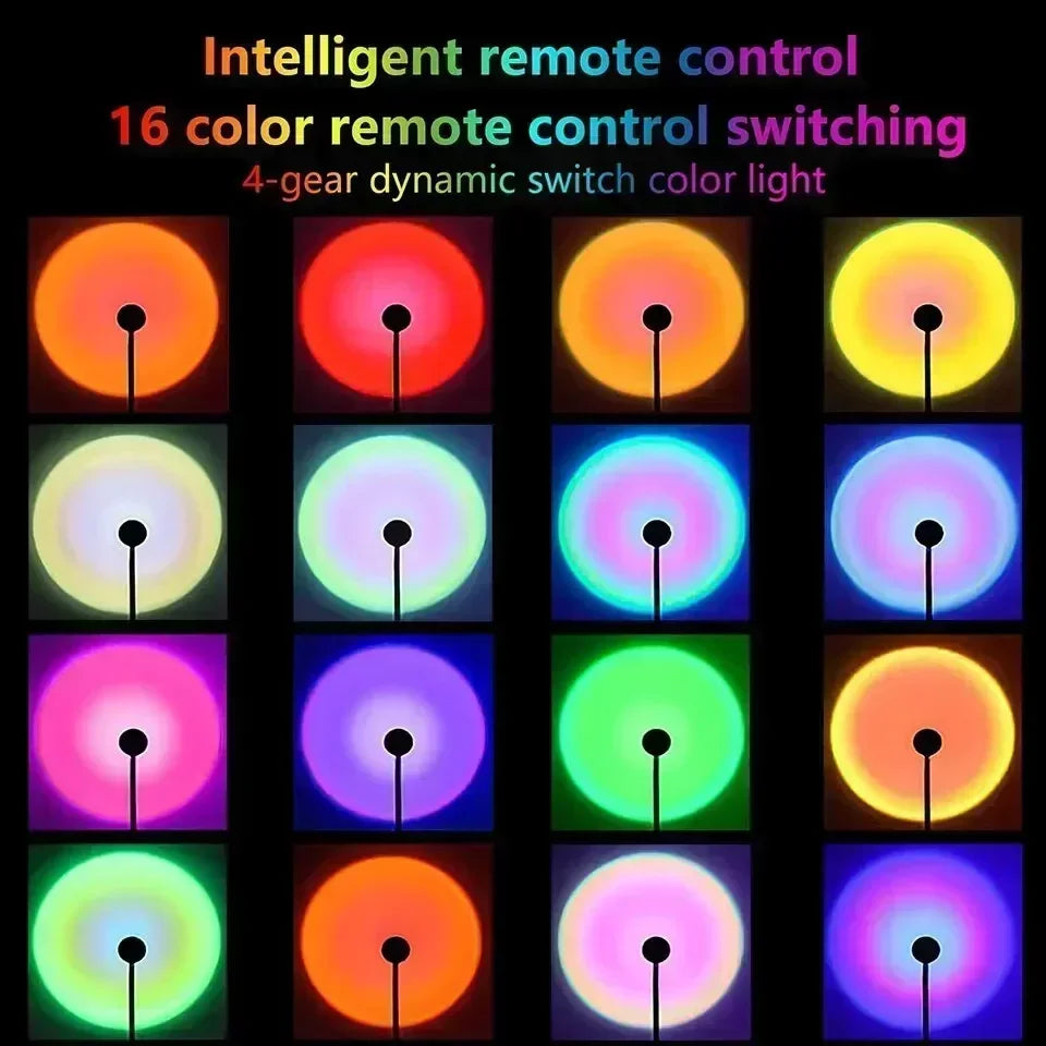 Lampe Projecteur LED 16 Couleurs — Télécommande & Rotation 360°