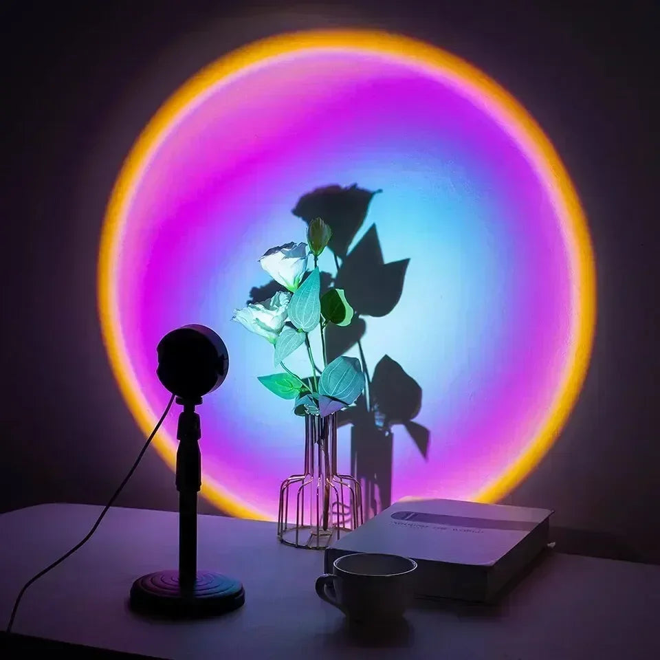 Lampe Projecteur LED 16 Couleurs — Télécommande & Rotation 360°