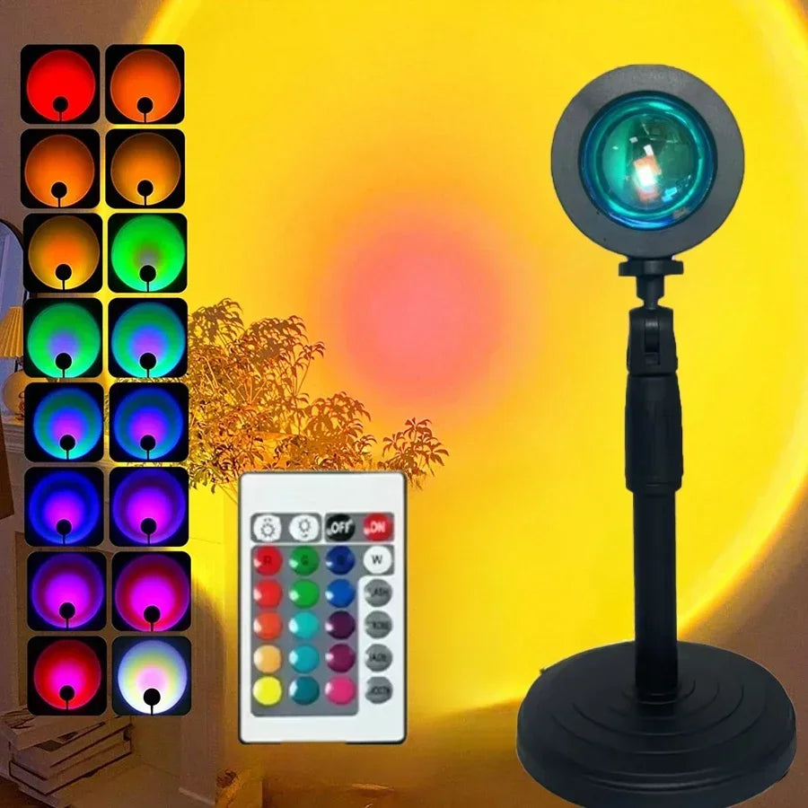 Lampe Projecteur LED 16 Couleurs — Télécommande & Rotation 360°