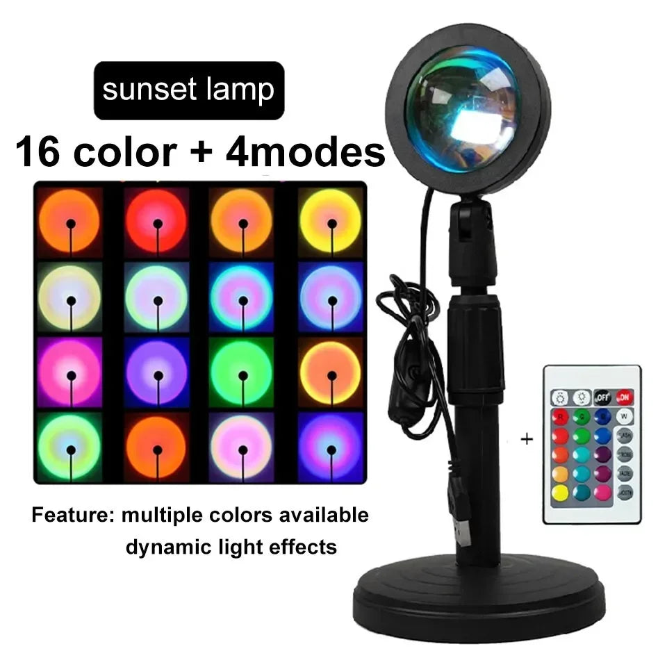 Lampe Projecteur LED 16 Couleurs — Télécommande & Rotation 360°